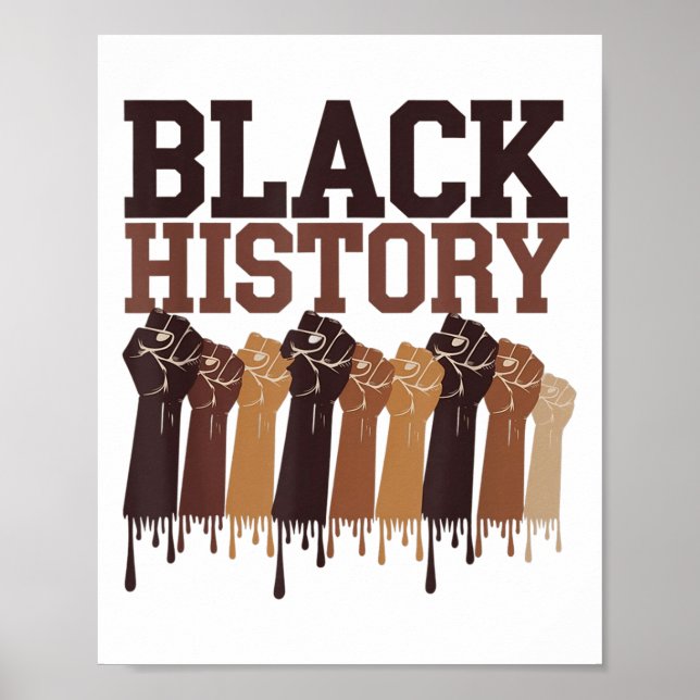 Poster Black History Month Hands Symbol Afro Motivation  (Frente)