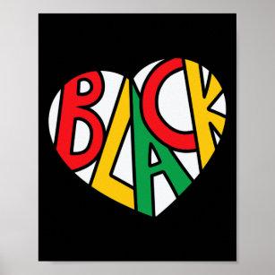 Poster Black History Month Heart African American Melanin