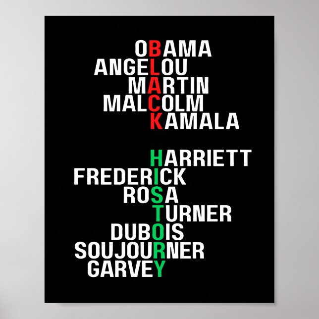 Poster Black History Month Melanin King Queen Sista Bruh (Frente)