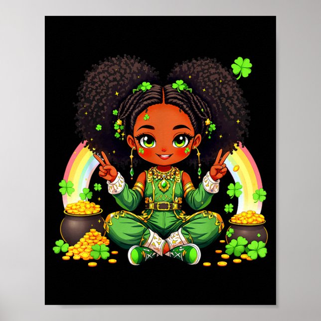 Poster Black Irish Afro Black Girl African American St Pa (Frente)