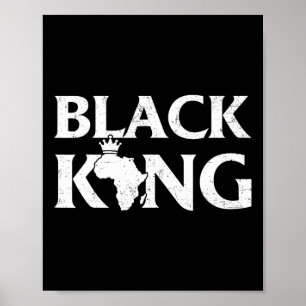 Poster Black King African Map Prioridade Negra Melanin Cr