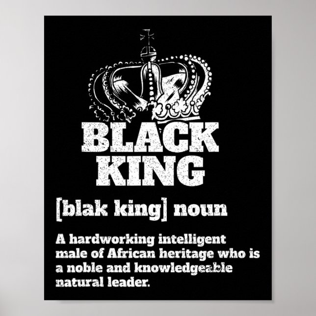 Poster Black King Definition African American Orgulho Bla (Frente)