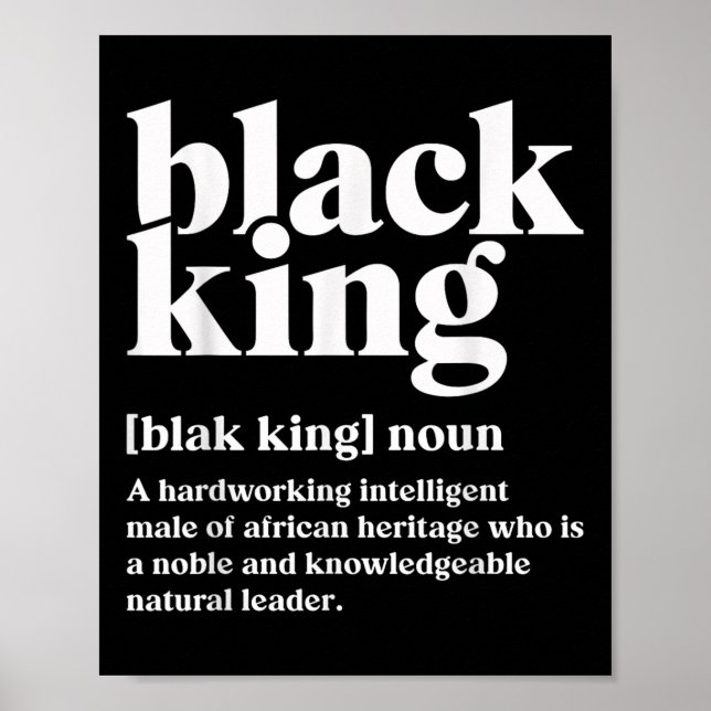 Poster Black King Definition African Black Pride Melanin (Frente)
