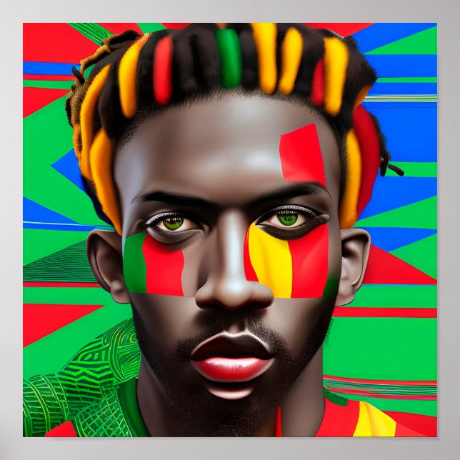 Poster Black King Melanin Man Bruh Men Son Prince (Frente)