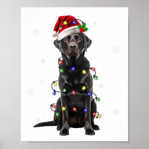 Poster Black Lab Labrador Árvore de Natal Light Pajama Do