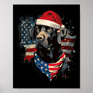 Poster Black Lab Labrador Vintage Papais noeis de Natal P