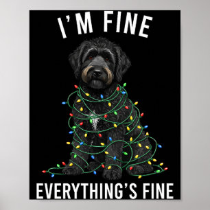 Poster Black Labradoodle Natal Estou Bem Tudo Está