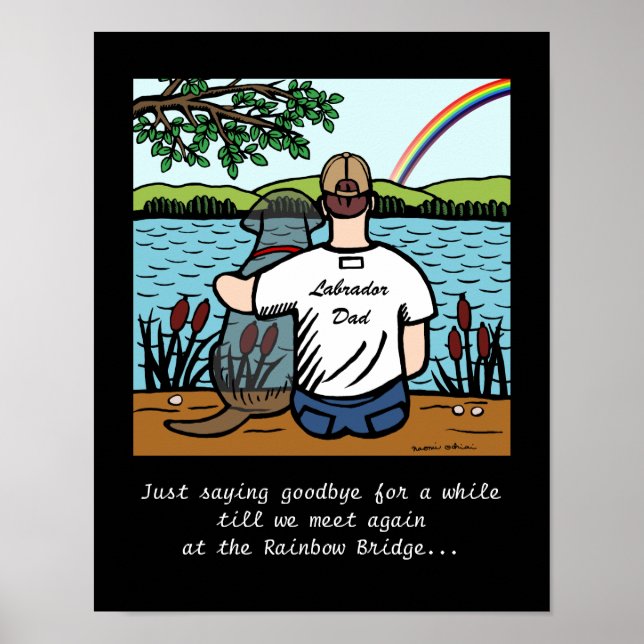 Poster Black Labrador Angel e Pai 1 (Frente)