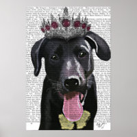 Black Labrador com Tiara