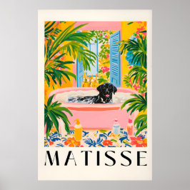 Poster Black Labrador Matisse Print Funny Tropical