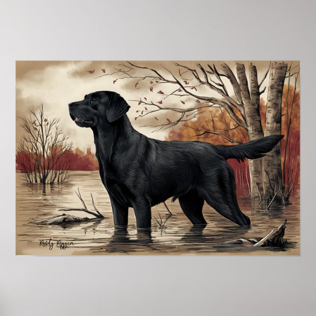 Poster Black Labrador Retriever, Hunters Best Friend (Frente)