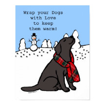 Black Labrador Tartan Scarf Dark