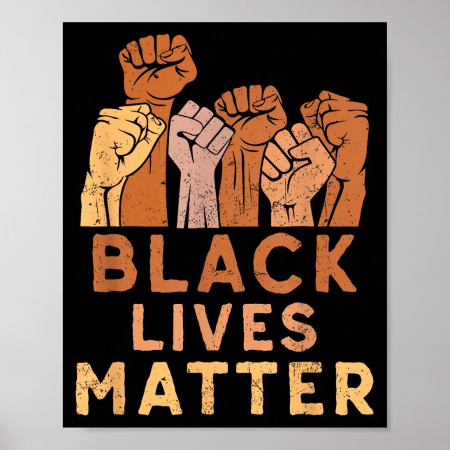 Poster Black Lives Blm Human Rights Black History Month  (Frente)