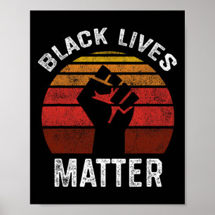 Poster Black Lives Problem Blm Retro Men Mulheres Criança