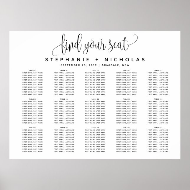 Poster Black Lovely Script Typography Wedding (Frente)