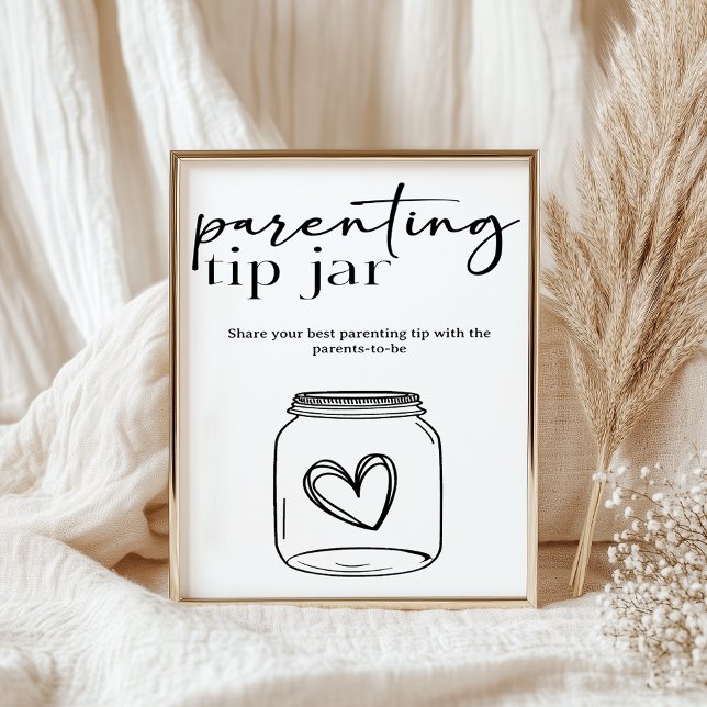 Poster Black Modern Simple Script Baby Parenting Tip (Criador carregado)