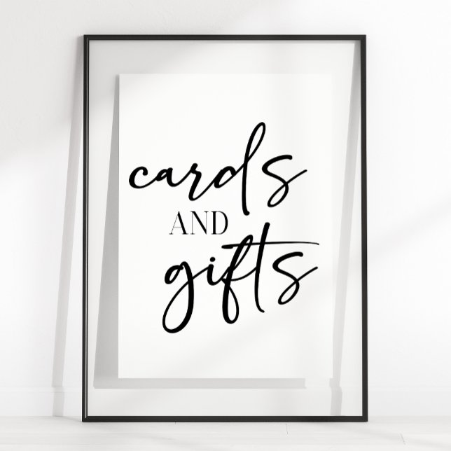 Poster Black Modern Simple Script Baby Shower Cards Gifts (Criador carregado)