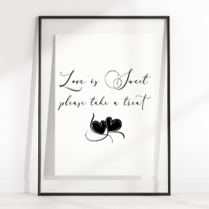 Poster Black Modern Simple Script Weding Love Is Sweet