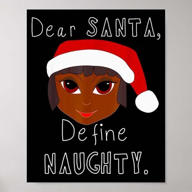 Poster Black Mrs Claus Santa Define Naughty Black Family  (Frente)