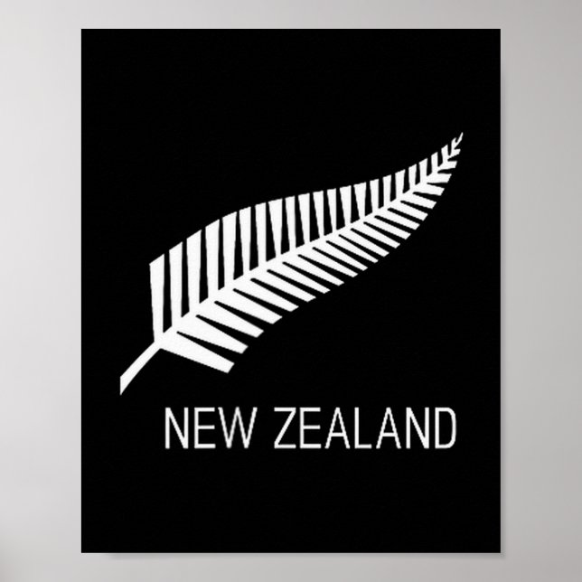 Poster Black New Zealand Fern Shirt Mens Black Proud Kiwi (Frente)