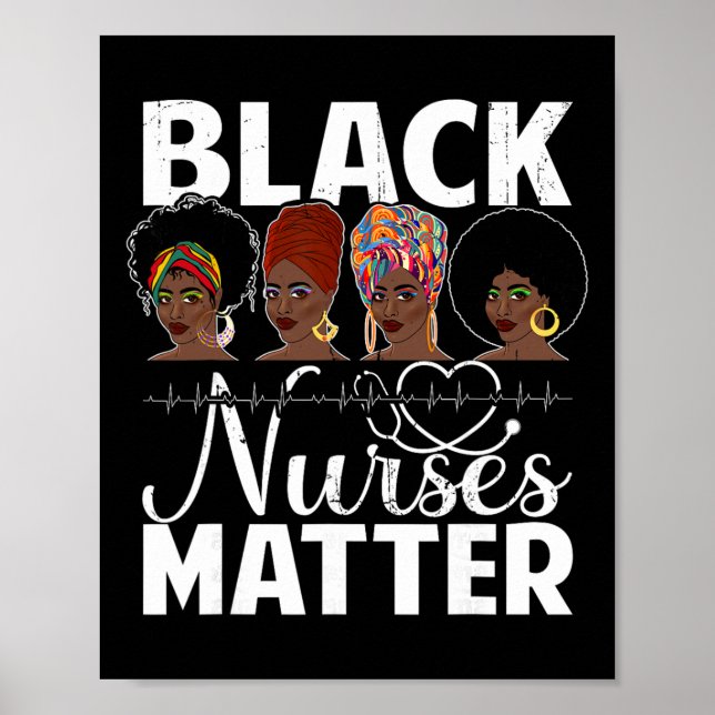 Poster Black Nurses Problem - African American Afro Nurse (Frente)
