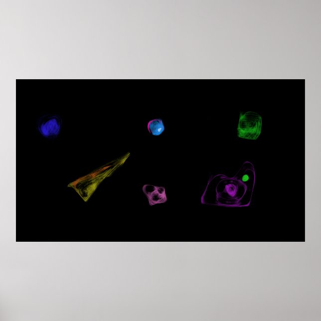 Poster Black Objects Minimalist Painting (Frente)