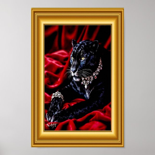 Poster Black Panther Elegance – Luxury Wildlife Art on Re (Frente)