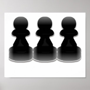 Poster Black pawns - print