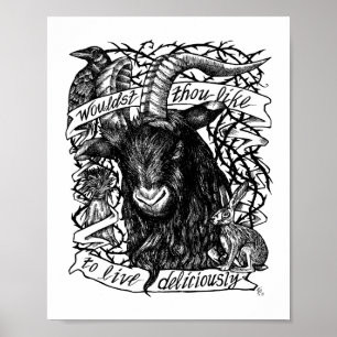 Poster Black Phillip "Live Delicious"