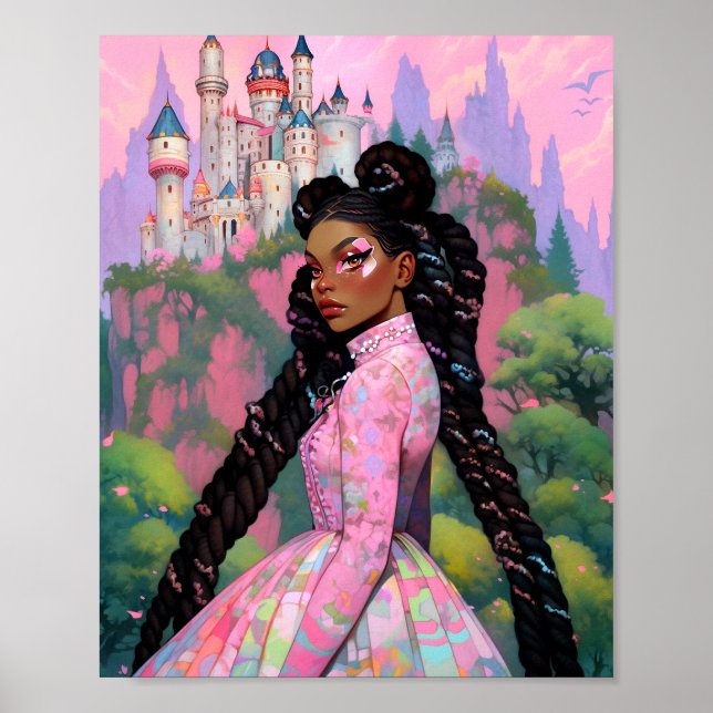 Poster Black Princess Fantasy Art (Frente)