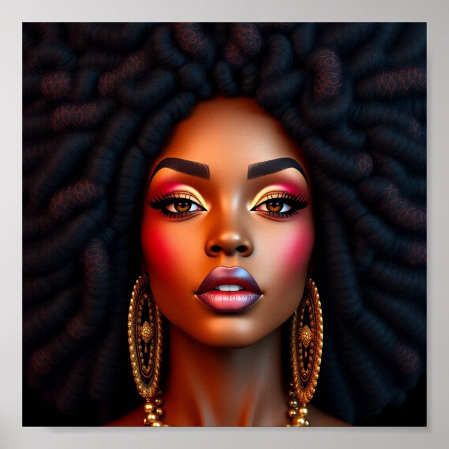 Poster Black queen, afrocentric, blacknificent, woman, me (Frente)