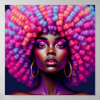 Poster Black queen, afrocentric, blacknificent, woman, me