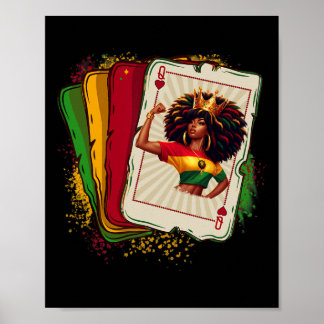 Poster Black Queen Of Hearts Card Deck Game Proud Black H