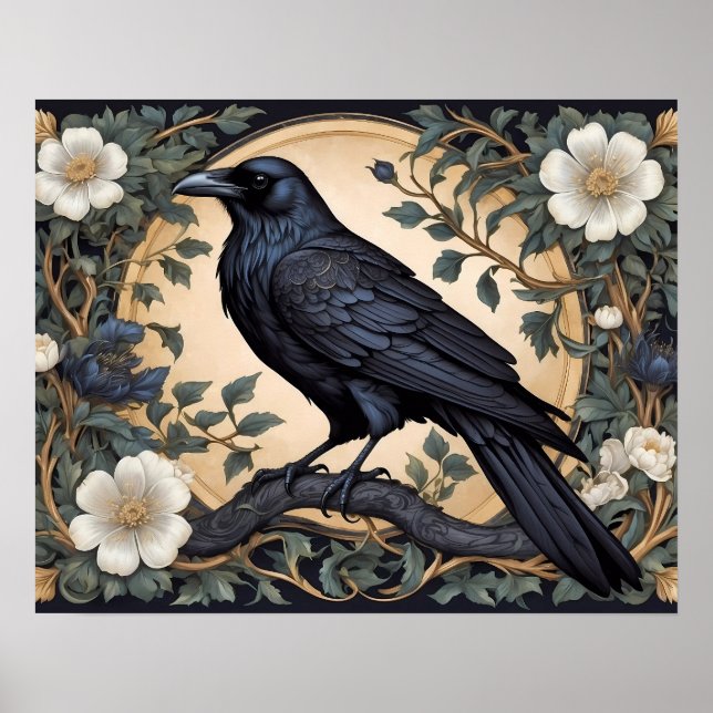 Poster Black Raven William Morris Inspirado (Frente)