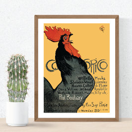 Poster Black Rooster Cocorico Theophile Steinlen