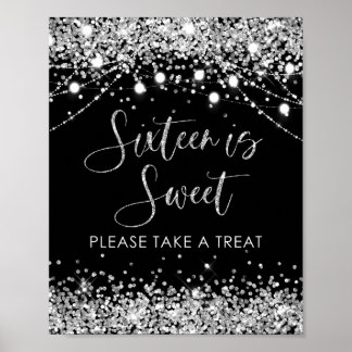 Poster Black Silver Sweet Sessenta é o Sinal de Doce