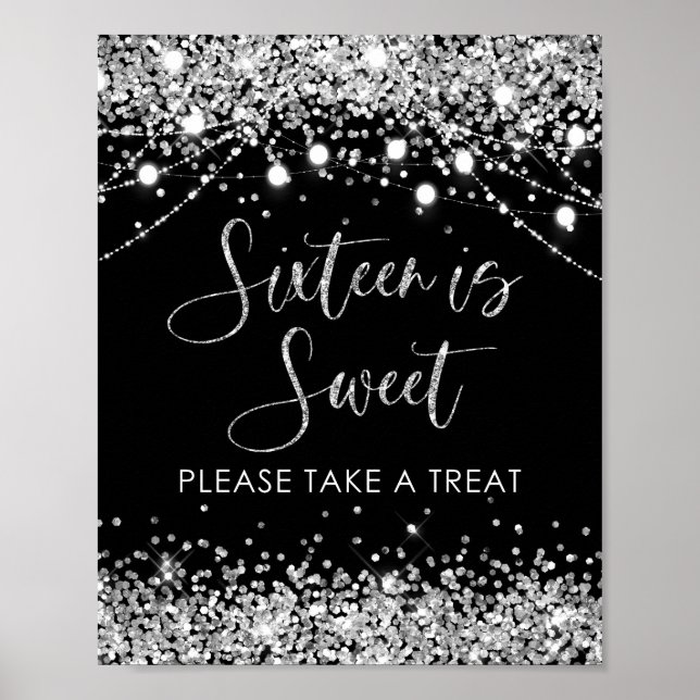Poster Black Silver Sweet Sessenta é o Sinal de Doce (Frente)