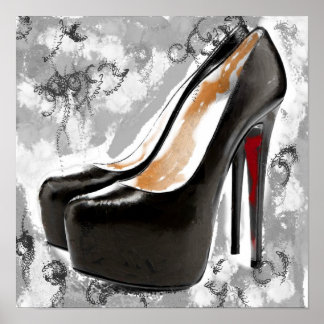 Poster Black Stiletto Red Bottom Heels