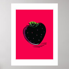 Poster Black Strawberry – Minimal Pop