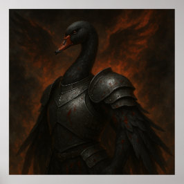 Poster Black Swan Knight – Dark Fantasy Warrior