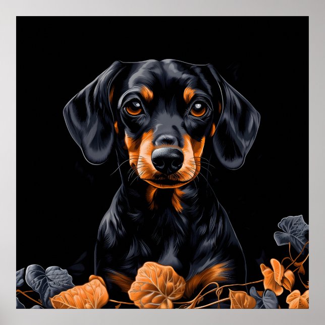 Poster Black & Tan Dachshund (Frente)