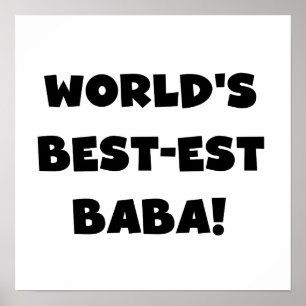 Poster Black Text Best Baba T-shirts e presentes