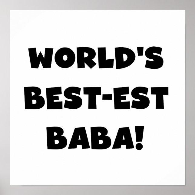 Poster Black Text Best Baba T-shirts e presentes (Frente)