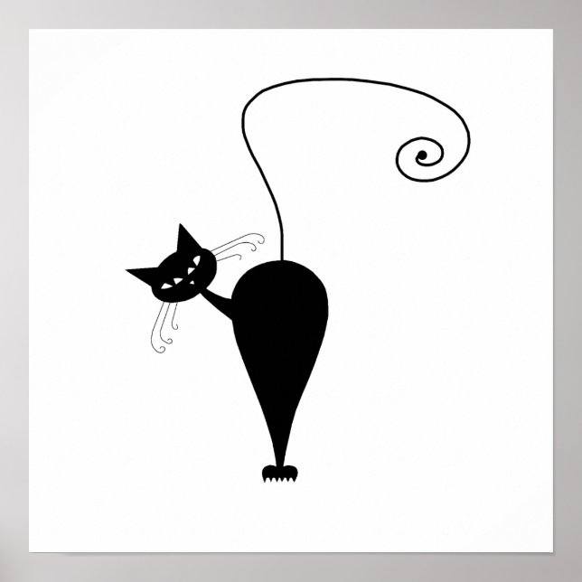 Pôster Black Whimsy Kitty 5 (Frente)