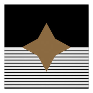 Pôster Black White Art Brown Diamond