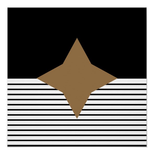 Pôster Black White Art Brown Diamond (Frente)