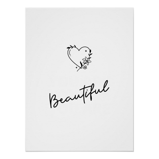 Pôster Black & White Art | Motivational Poster Decor (Frente)