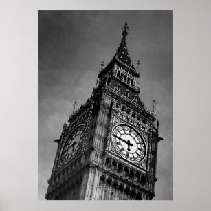 Poster Black & White Big Ben Art Photography