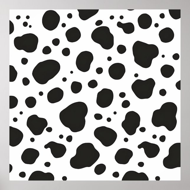 Poster Black White Cow Pattern (Frente)