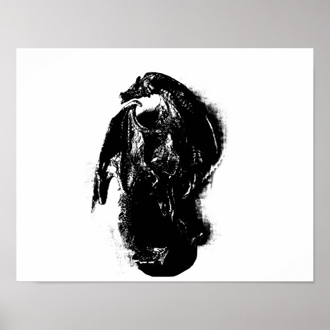 Poster Black & White Dragon (Frente)